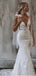Sexy Long Mermaid Sleeveless V-neck Handmade Lace Wedding Dresses,WD770