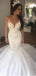 Sexy Long Mermaid Sleeveless V-neck Lace Wedding Dresses,WD767