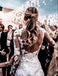 Sexy Long Sleeves Open Back Mermaid Wedding Dresses Online, Cheap Wedding Gown, WD659