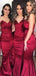 Sexy Mermaid Sweetheart Burgundy Cheap Long Bridesmaid Dresses Gown Online, WG864