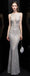 Sexy Mermaid V Neck Sequin Long Evening Prom Dresses, Evening Party Prom Dresses, 12321