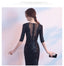 Sexy Navy Blue Mermaid V-neck Half Sleeveless Long Prom Dresses Online,12453