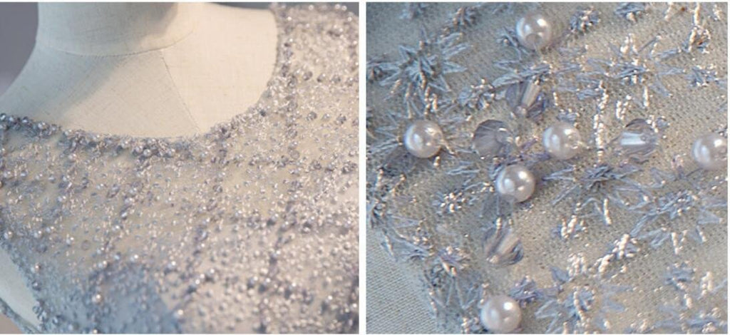 Sexy Open Back Grey Lace Beaded Homecoming Prom Dresses, Affordable Short Party Prom Dresses, Perfect Homecoming Dresses, CM286