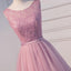 Sexy Open Back Pink Beaded Cute Homecoming Prom Dresses, Affordable Short Party Prom Dresses, Perfect Homecoming Dresses, CM303