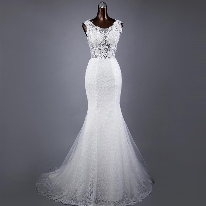 Sexy Open Back See Through Lace Mermaid Wedding Bridal Dresses, Custom Made Wedding Dresses, Affordable Wedding Bridal Gowns, WD250