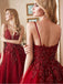 Sexy Red Mermaid Off Shoulder Sequin Long Party Prom Dresses Online,12363