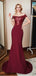 Sexy Red Mermaid Off Shoulder Sequin Long Party Prom Dresses Online,12363