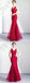Sexy Red Mermaid V-neck Lace Applique Long Prom Dresses Online,12564