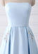 Simple Cheap Strapless Sky Blue Beaded Long Evening Prom & Bridesmaid Dresses, 17348