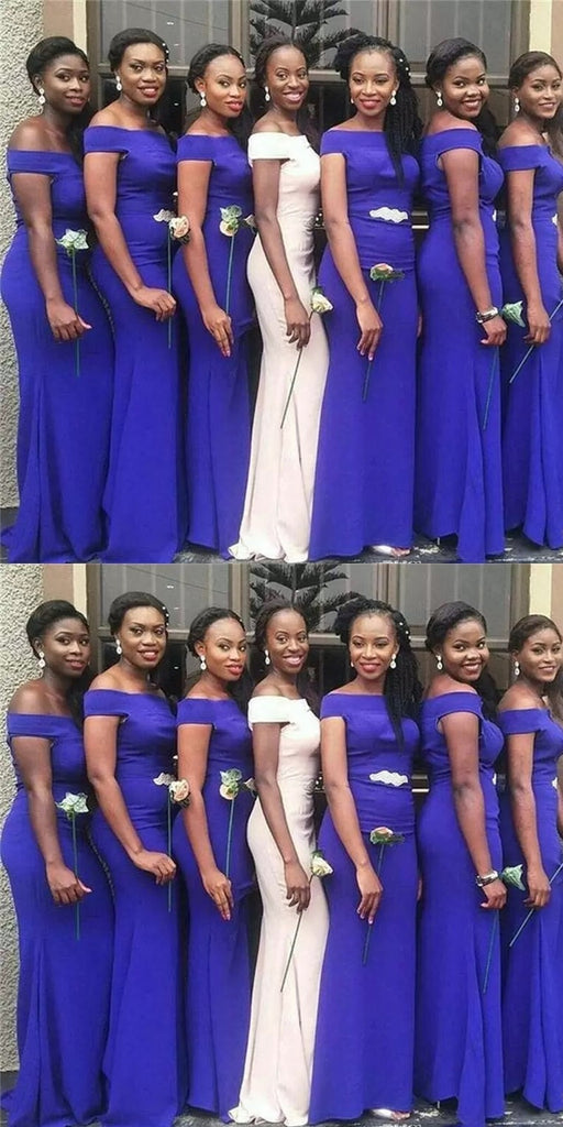 Simple Mermaid Off Shoulder Cheap Long Bridesmaid Dresses Online,WG1042