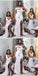 Simple Mismatched White Mermaid Cheap Long Bridesmaid Dresses,WG1299