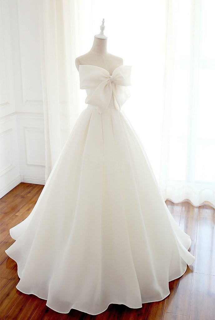 Simple Organza A Line Wedding Bridal Dresses, Custom Made Wedding Dresses, Affordable Wedding Bridal Gowns, WD234