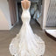 Spaghetti Straps Lace Mermaid Cheap Wedding Dresses, Mermaid Wedding Gown, WD700