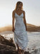 Spaghetti Straps Long Mermaid Backless Lace Wedding Dresses,WD735