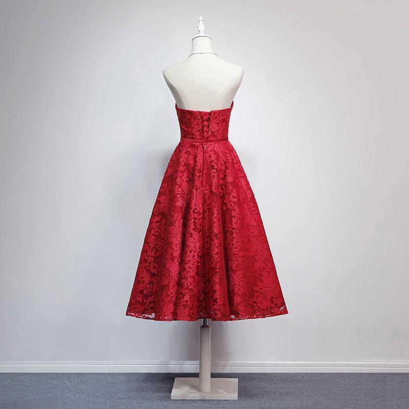 Strapless Sweet Heart Lace Cute Homecoming Prom Dresses, Affordable Short Party Prom Sweet 16 Dresses, Perfect Homecoming Cocktail Dresses, CM342