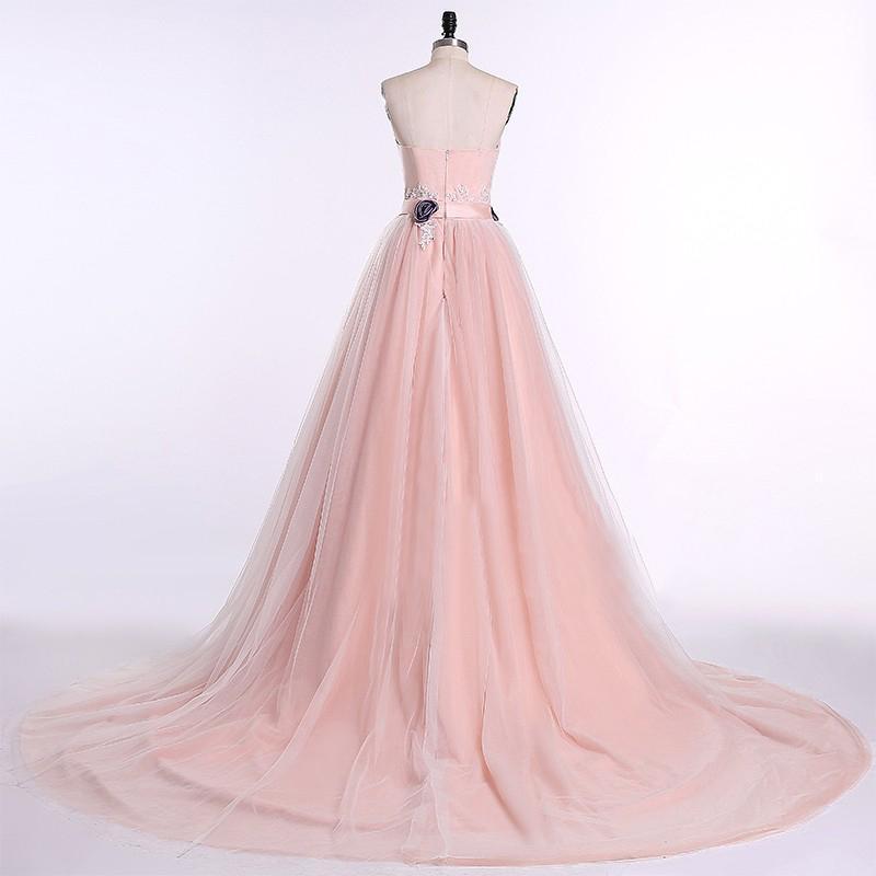 Strapless Sweetheart Blush Pink A line Long Evening Prom Dresses, Popular Cheap Long 2022 Party Prom Dresses, 17240