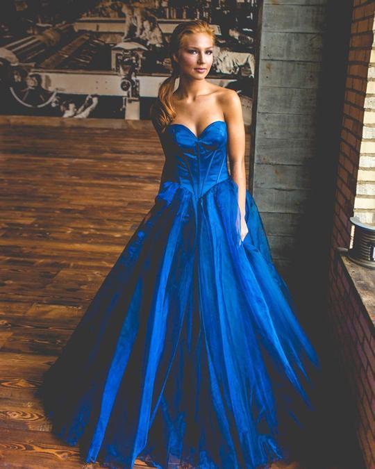 Strapless Sweetheart Dark Red Ball Gown Floor Long Custom Evening Prom Dresses, 17422