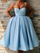 Straps Simple Blue Unique Cheap Homecoming Dresses Online, Cheap Short Prom Dresses, CM770