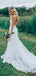 Straps V-neck Backless Long Mermaid Handmade Lace Wedding Dresses,WD775