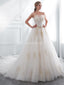 Sweetheart A-line Gold Lace Beaded Cheap Wedding Dresses Online, Cheap Bridal Dresses, WD571