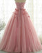 Sweetheart Blush Pink Lace Evening Prom Dresses, Sweet 16 Dresses, 17491