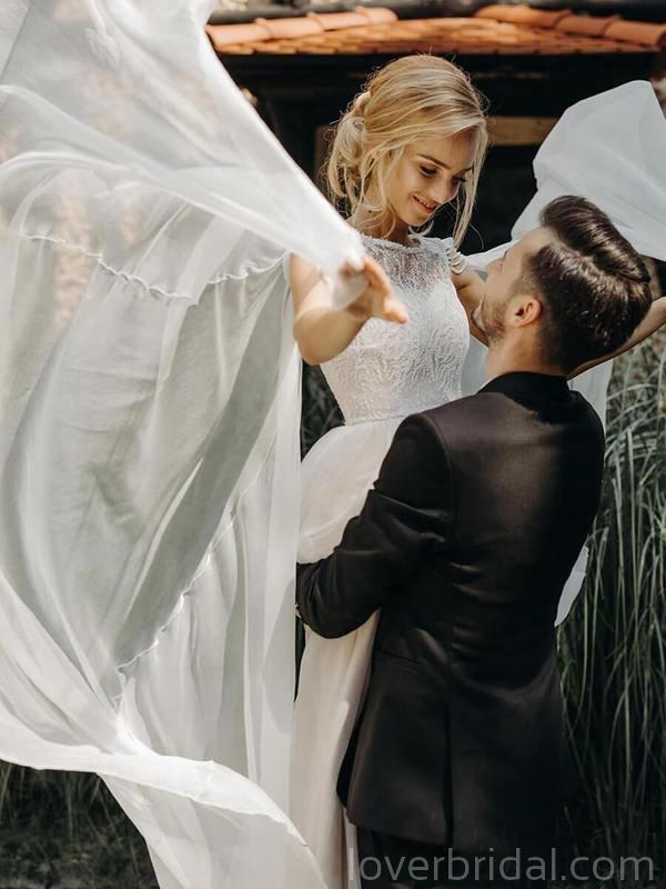 Unique Design beaded Beach Long Wedding Dresses Online, Cheap Bridal Dresses, WD529