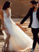 V Neck A-line Lace Cheap Long Wedding Dresses Online, Cheap Bridal Dresses, WD521