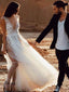 V Neck A-line Lace Cheap Long Wedding Dresses Online, Cheap Bridal Dresses, WD521