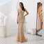 V Neck Beaded Mermaid Sexy Evening Prom Dresses, Evening Party Prom Dresses, 12085