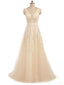 V Neck Champagne See Through Cheap Wedding Dresses Online, Cheap Bridal Dresses, WD494