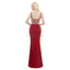V Neck Red Mermaid Beaded Evening Prom Dresses, Evening Party Prom Dresses, 12055