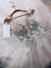 V Neck Spaghetti Straps Beading A-line Wedding Dresses, Cheap Wedding Gown, WD694