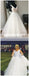 V Neck White Rhinestone Cheap A-line Custom Wedding Dresses Online, WD348