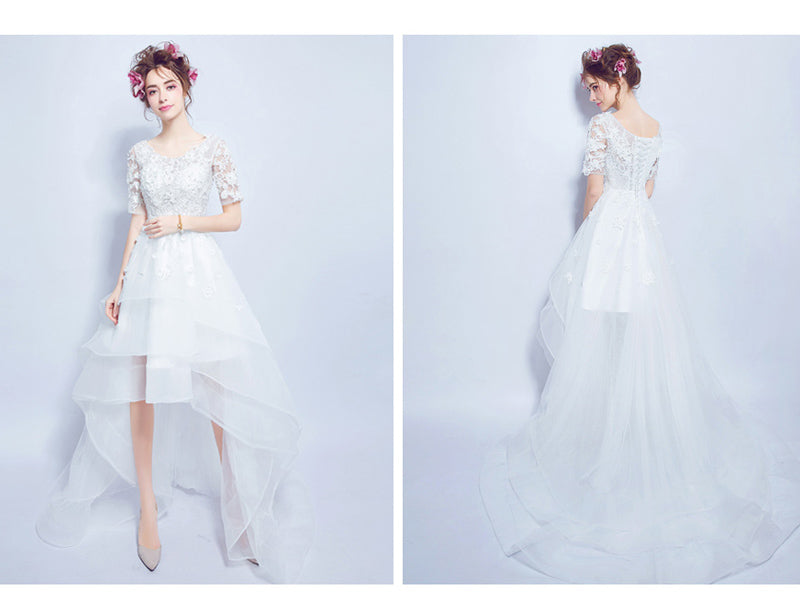 White Half Sleeves Short Homecoming Dresses,Cheap Short Prom Dresses,CM926