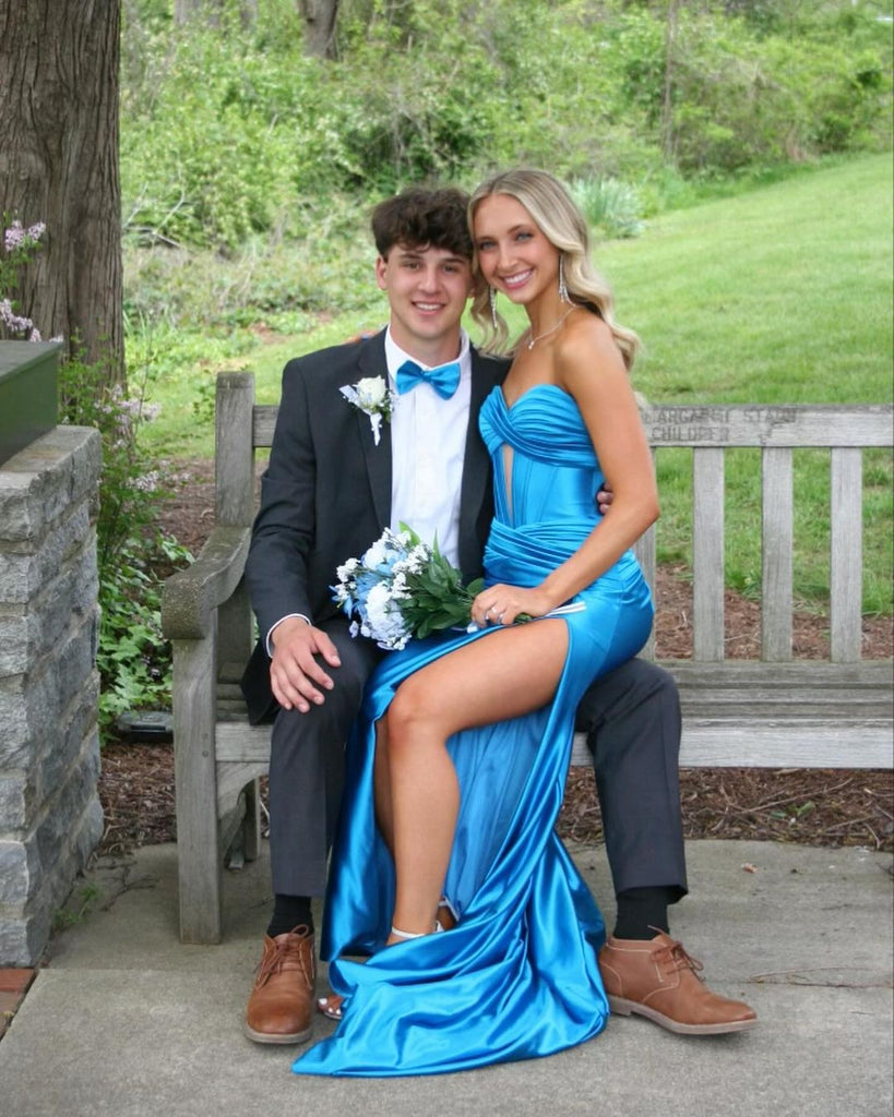 Sexy Blue Mermaid Side Slit Maxi Long Party Prom Dresses To Impress,Evening Dress,13406