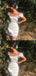 Simple White Sheath Square Mini Short Prom Homecoming Dresses,CM975