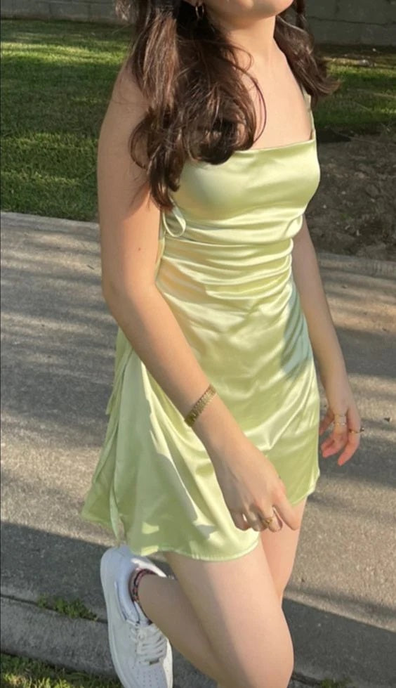 Sexy Green Spaghetti Straps Mini Short Prom Homecoming Dresses,CM1027