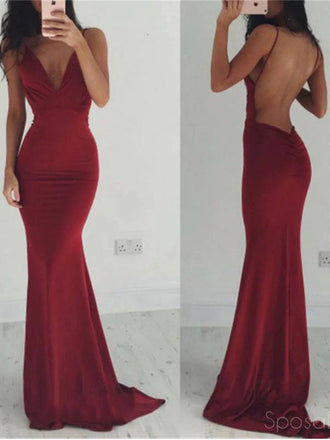 Backless Prom Dresses,Spaghetti Straps Prom Dresses,Sexy Prom Dresses,Burgundy Prom Dresses, V-neck Prom Dresses,Cocktail Prom Dresses ,Evening Dresses,Long Prom Dress,Prom Dresses Online,PD0161