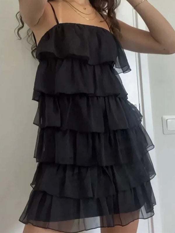 Sexy Black A-line Spaghetti Straps Mini Short Prom Homecoming Dresses,CM978