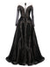 Gorgeous Black A-line Long Sleeves Maxi Long Party Prom Dresses,Evening Dress,13310