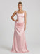 Blush Pink Satin Square Neck Corset Lace Up Prom Dress 26035