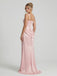 Blush Pink Satin Square Neck Corset Lace Up Prom Dress 26035