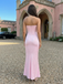 Blush Pink Strapless Mermaid Sweetheart Prom Dress with Ruched Waist Detail, 26006
