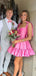 Cute Pink A-line Mini Short Prom Homecoming Dresses Online,CM1015