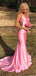 Sexy Pink Mermaid Spaghetti Straps Maxi Long Party Prom Dresses,Evening Dress,13354