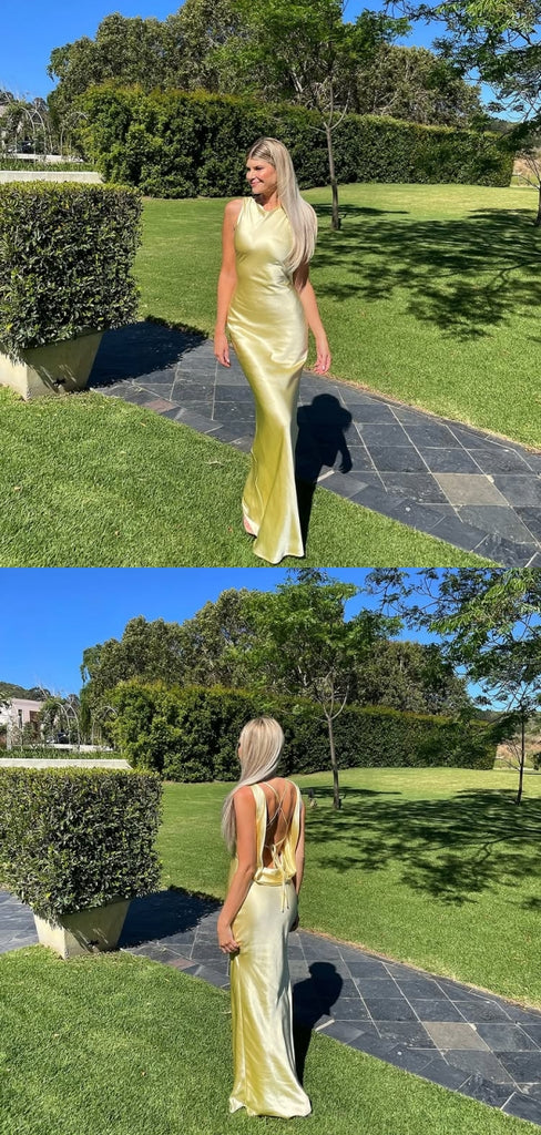 Sexy Yellow Mermaid Long Party Prom Dresses To Impress,Evening Dress,13550