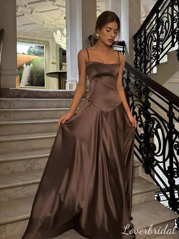 Sexy Chocolate A-line Maxi Long Party Prom Dresses To Impress,Evening Dress,13454