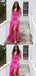 Pretty Hot Pink A-line High Low Long Party Prom Dresses To Impress,Evening Dress,13482