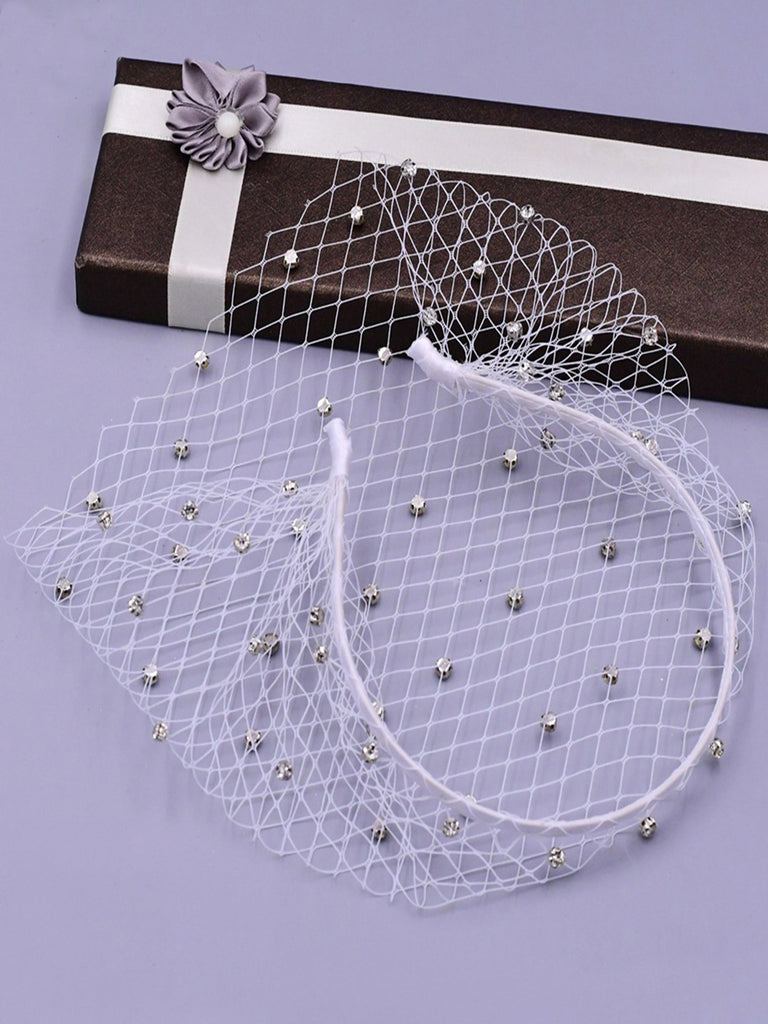 Elegant Simple Diamond Hair Band Bridal Veil, VA06