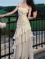 Gorgeous Ivory Spaghetti Straps Mermaid Long Party Prom Dresses To Impress,Evening Dress,13579